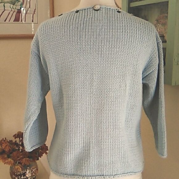 Pure Handknit Light Blue Sweater Soft Girl - Picture 8 of 12